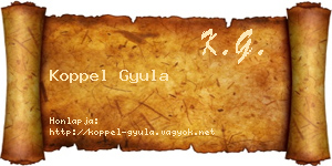 Koppel Gyula névjegykártya